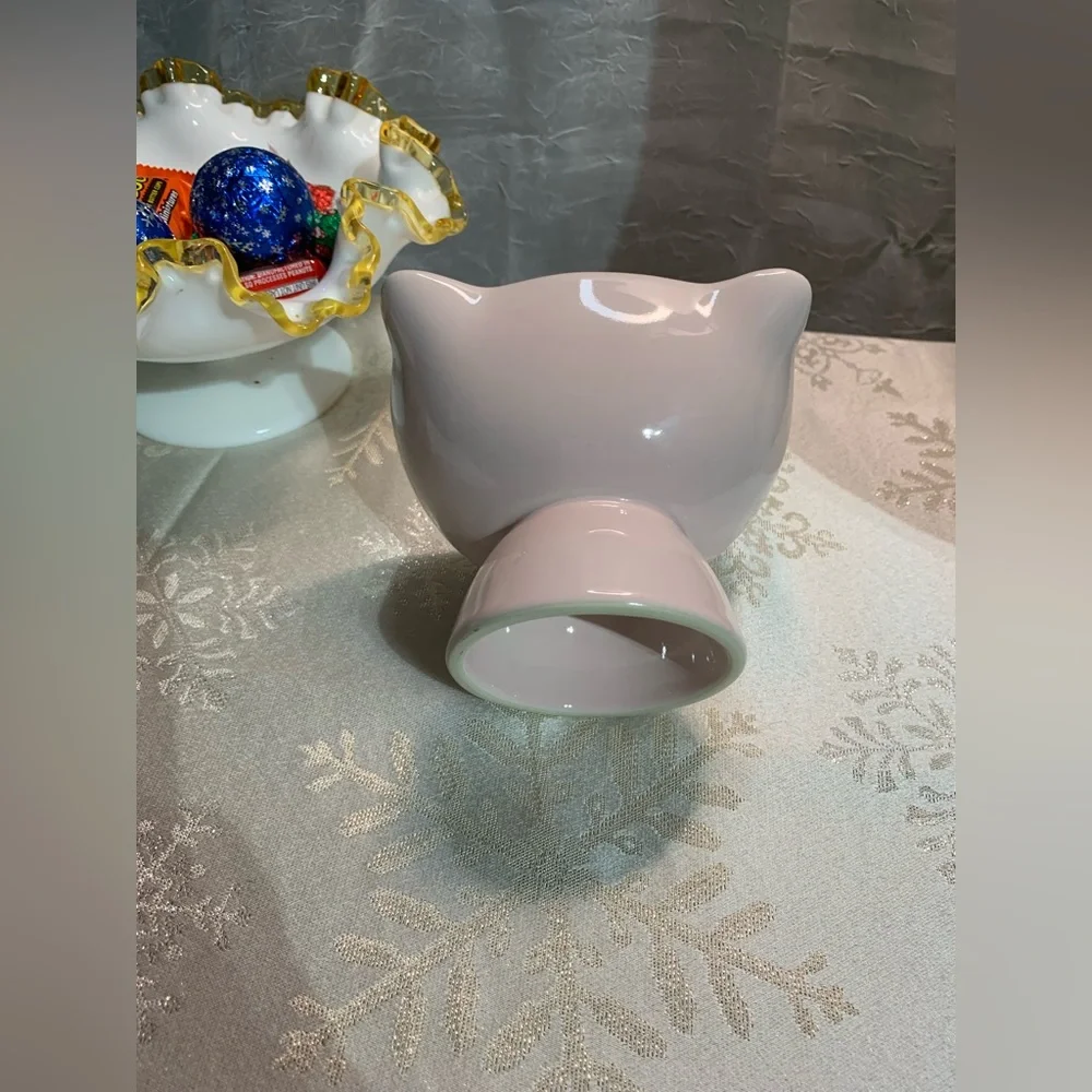 Pink Raised Cat Food Bowl
